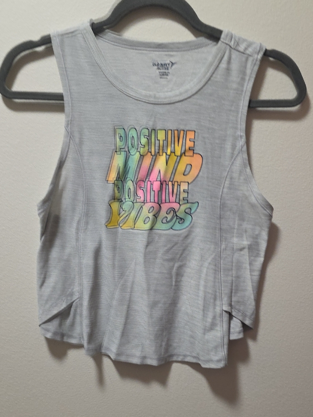Old Navy Girls Graphic Tank Top - Pastel Rainbow Print
